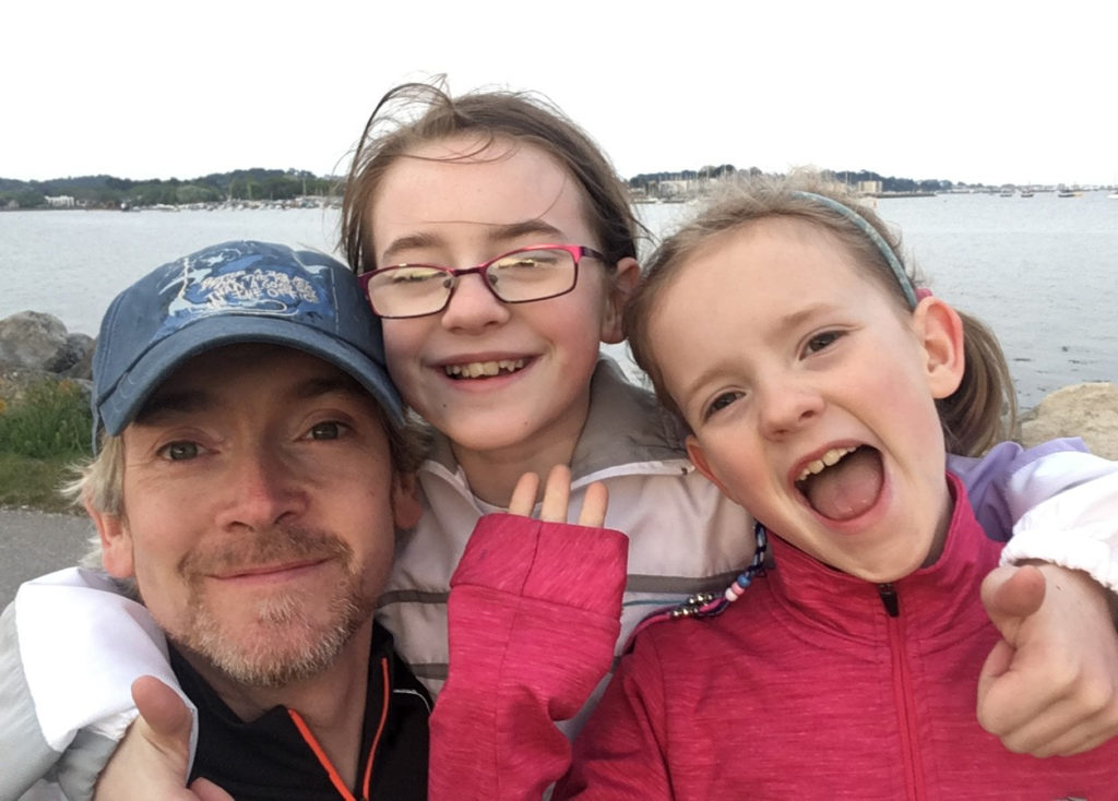 Marc Etheridge and daughters Ellie & Tilly who have been running together